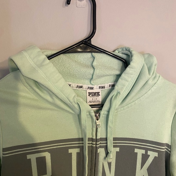PINK Victoria's Secret Light Green Hoodie - Picture 2 of 4